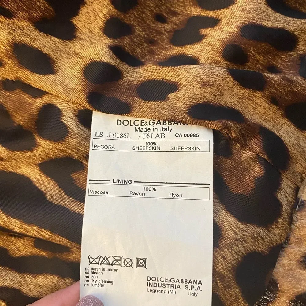 Dolce & Gabbana leopard genuine leather jacket, S - Picture 10 of 16